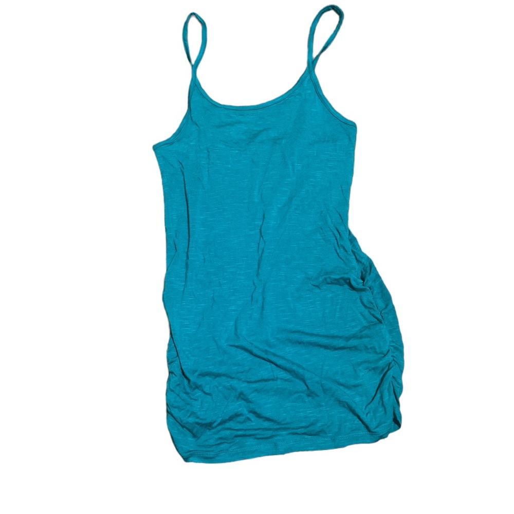 Dex 1963 Cami Adjustable Straps Ruched Sides Teal Sz XS